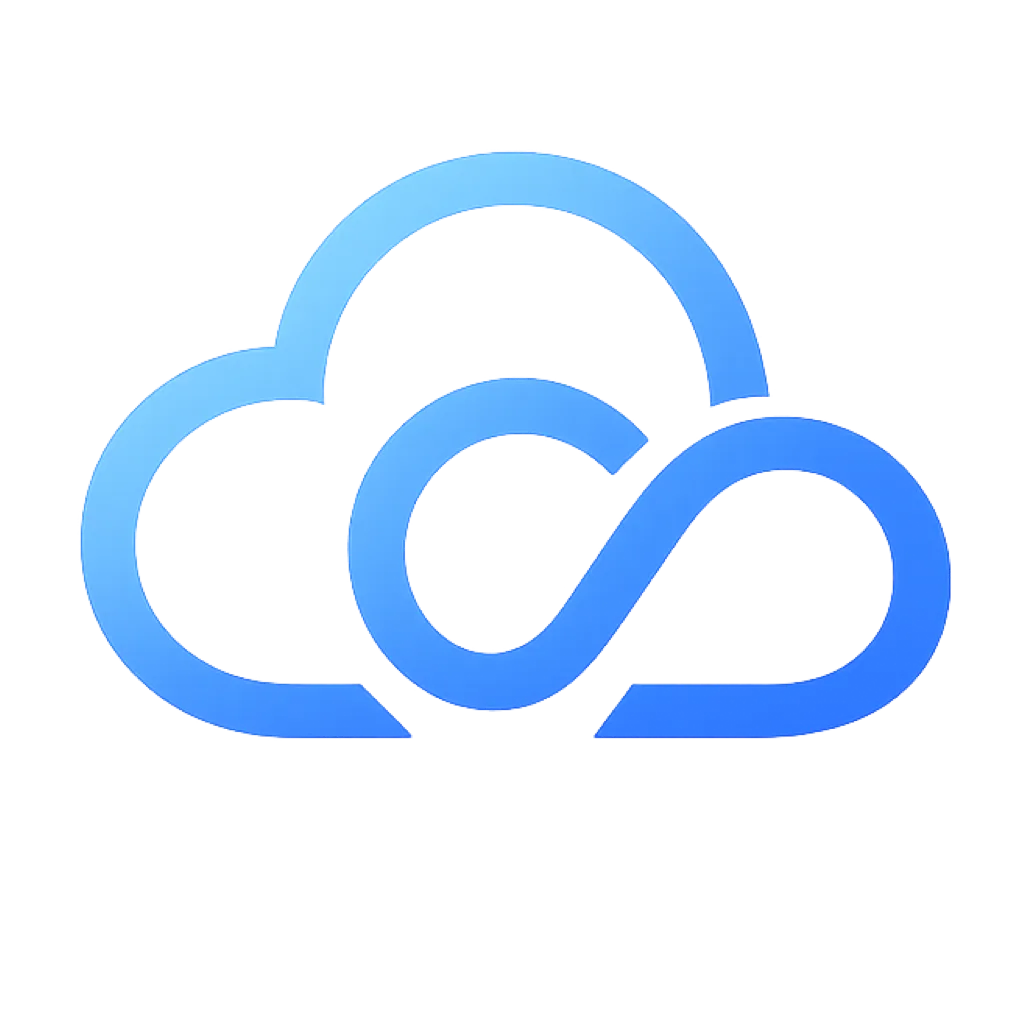 Blaues Cloud-Symbol mit kreisförmigem Pfeil